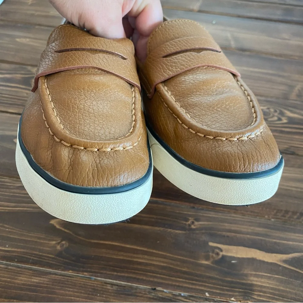 Cole Haan Nantucket Penny Loafer Genuine‎ Leather Caramel Brown Classic Size 7.5 - Picture 9 of 10